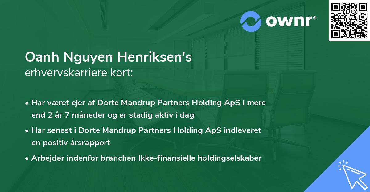 Oanh Nguyen Henriksen's erhvervskarriere kort