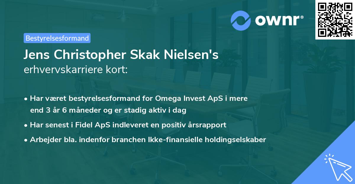 Jens Christopher Skak Nielsen's erhvervskarriere kort