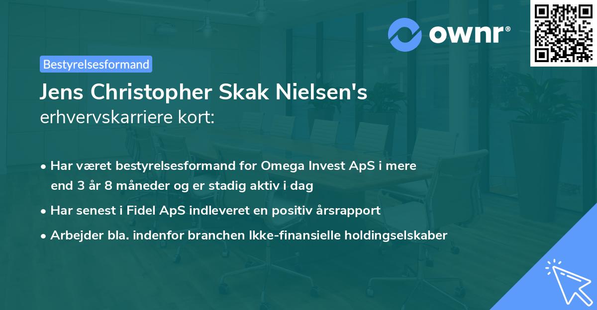 Jens Christopher Skak Nielsen's erhvervskarriere kort