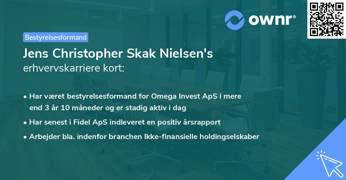 Jens Christopher Skak Nielsen's erhvervskarriere kort