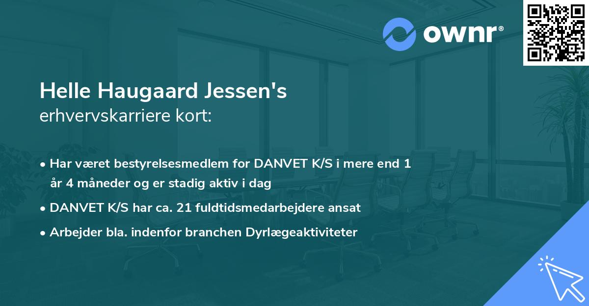 Helle Haugaard Jessen's erhvervskarriere kort