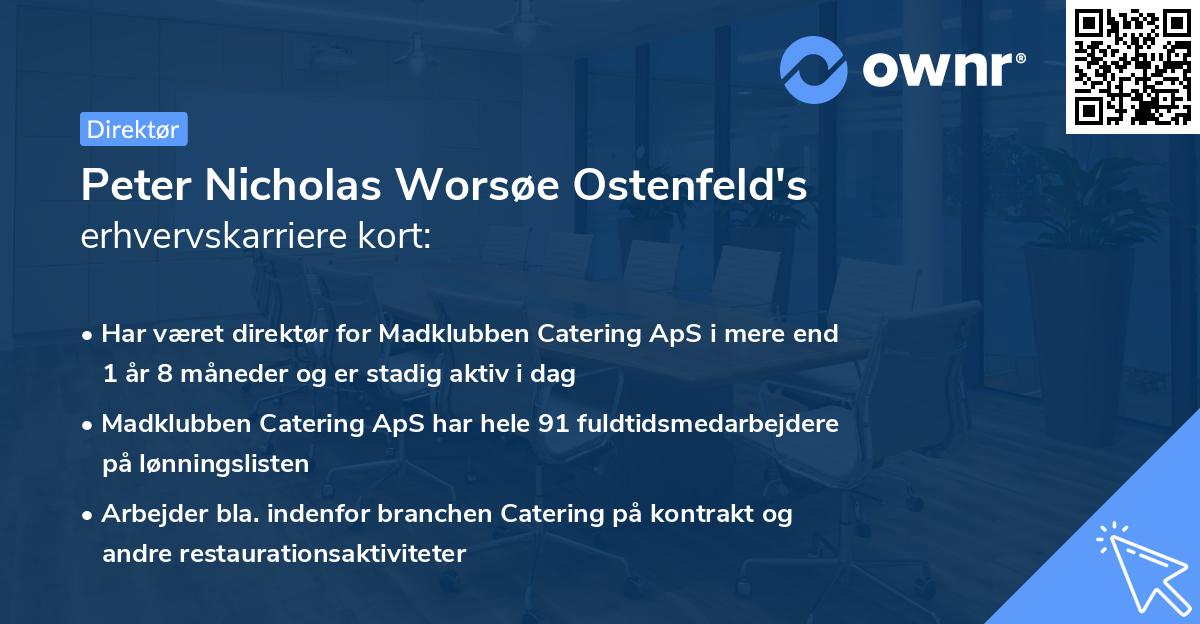 Peter Nicholas Worsøe Ostenfeld's erhvervskarriere kort