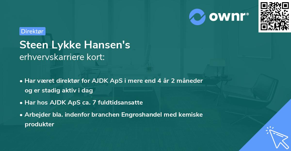Steen Lykke Hansen's erhvervskarriere kort