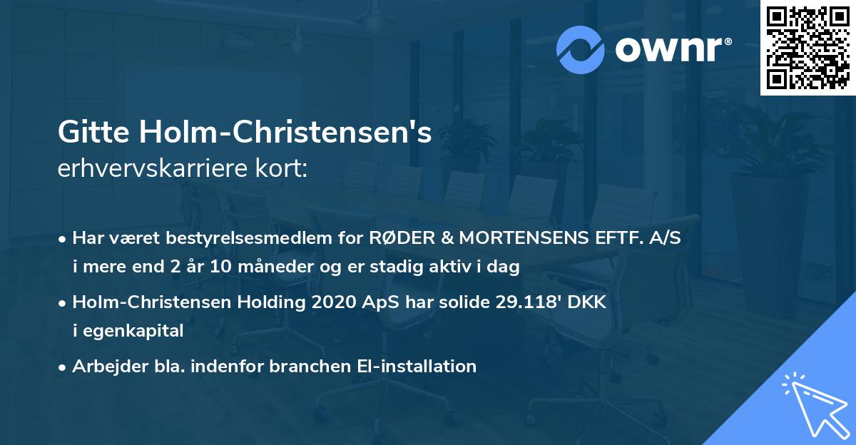 Gitte Holm-Christensen's erhvervskarriere kort
