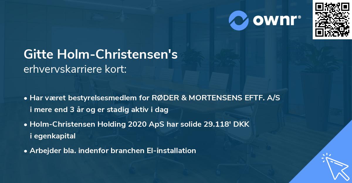 Gitte Holm-Christensen's erhvervskarriere kort
