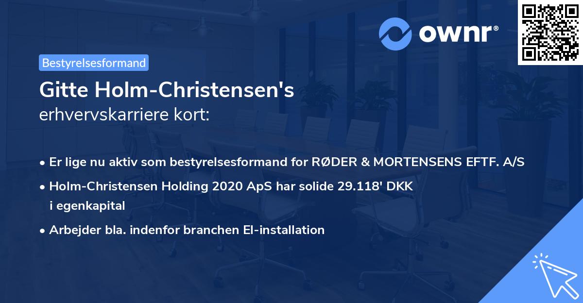 Gitte Holm-Christensen's erhvervskarriere kort