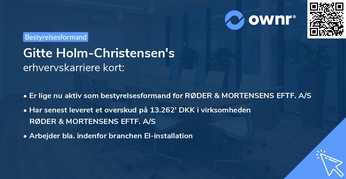 Gitte Holm-Christensen's erhvervskarriere kort