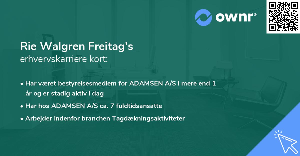 Rie Walgren Freitag's erhvervskarriere kort