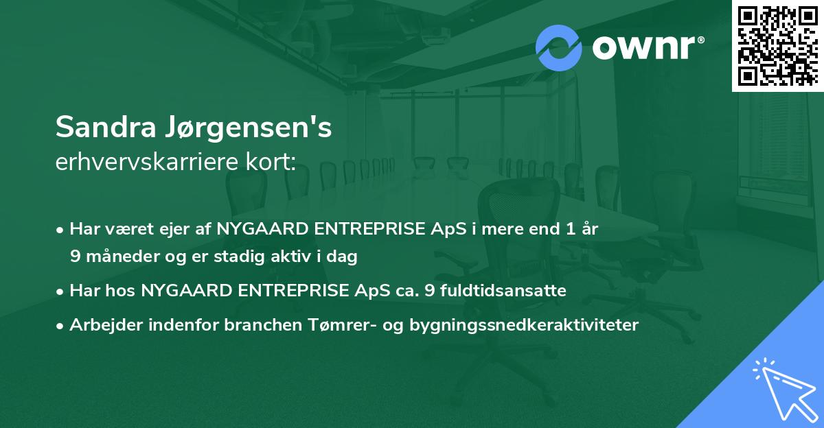 Sandra Jørgensen's erhvervskarriere kort