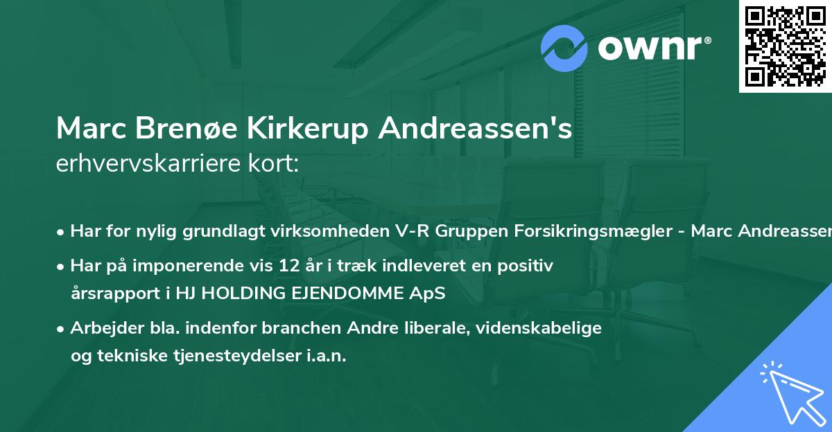 Marc Brenøe Kirkerup Andreassen's erhvervskarriere kort