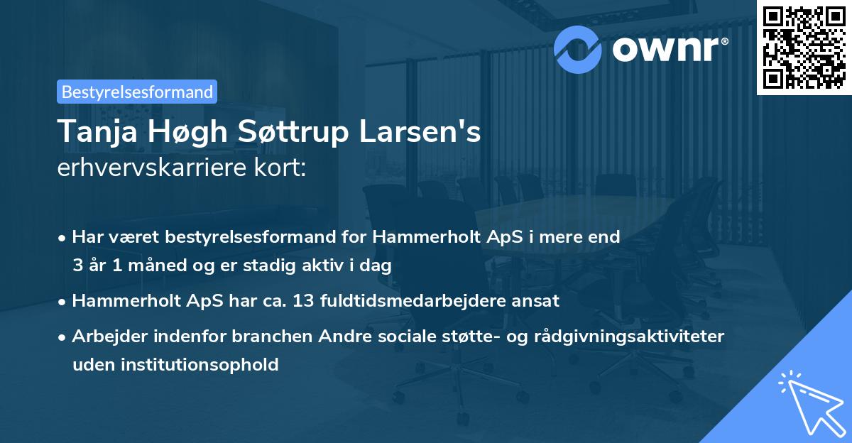 Tanja Høgh Søttrup Larsen's erhvervskarriere kort