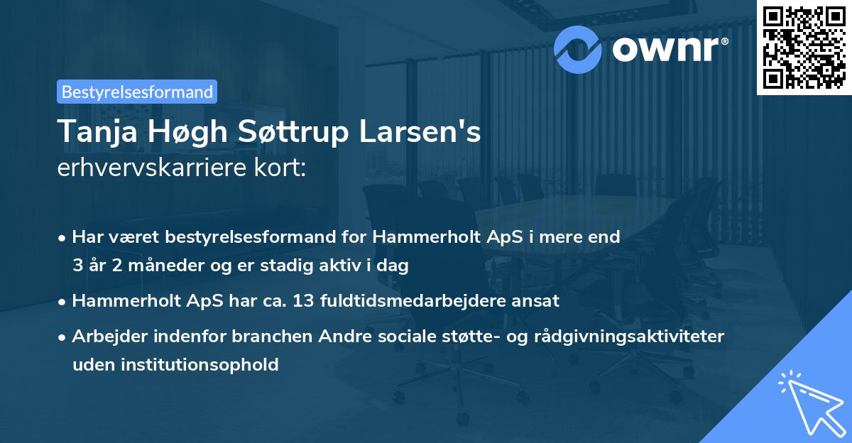 Tanja Høgh Søttrup Larsen's erhvervskarriere kort