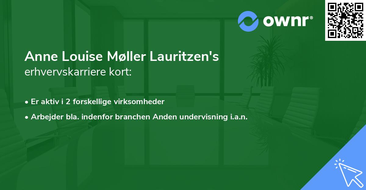 Anne Louise Møller Lauritzen's erhvervskarriere kort
