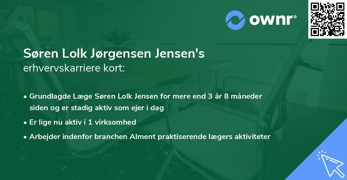 Søren Lolk Jørgensen Jensen's erhvervskarriere kort