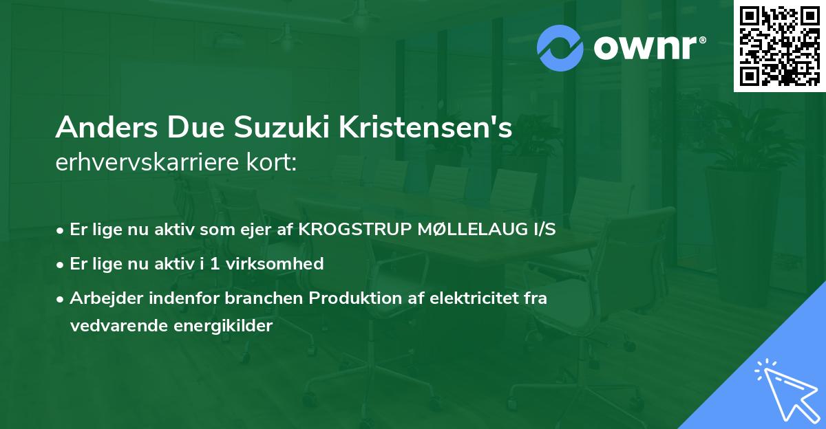 Anders Due Suzuki Kristensen's erhvervskarriere kort