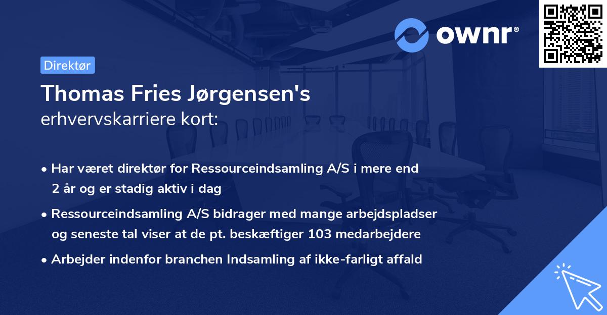 Thomas Fries Jørgensen's erhvervskarriere kort