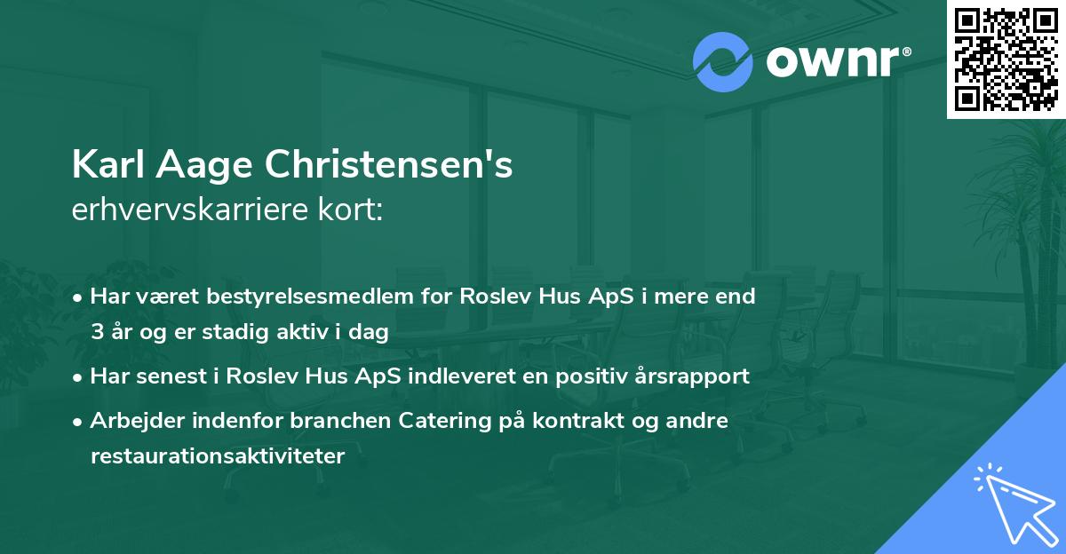 Karl Aage Christensen's erhvervskarriere kort
