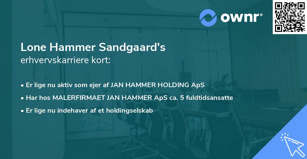 Lone Hammer Sandgaard's erhvervskarriere kort