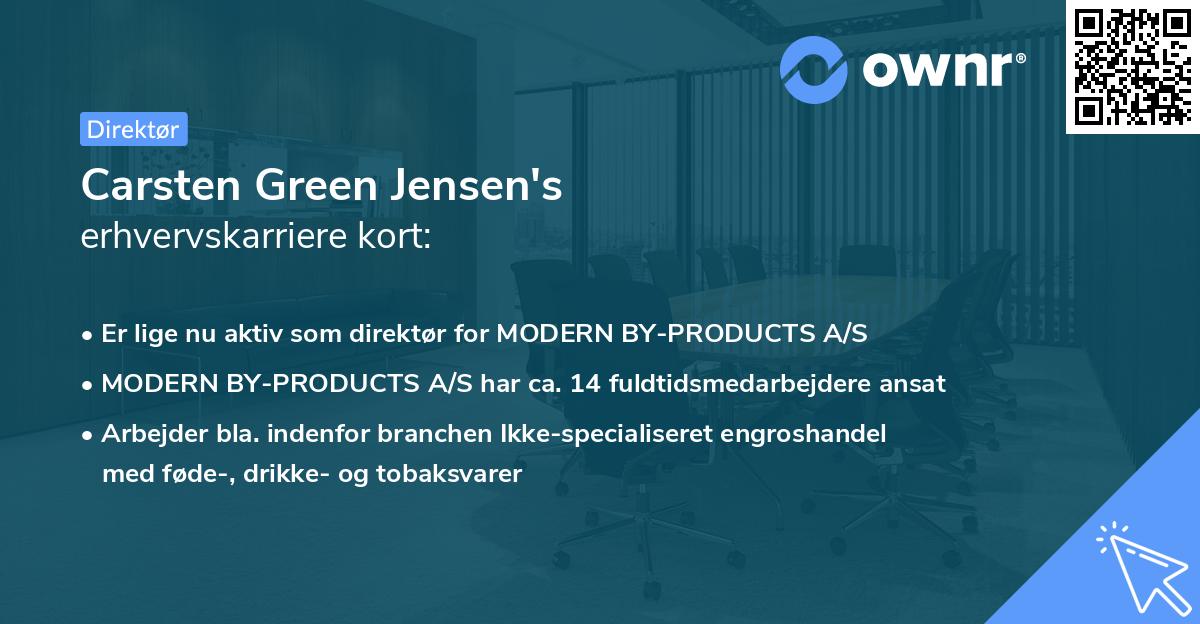 Carsten Green Jensen's erhvervskarriere kort