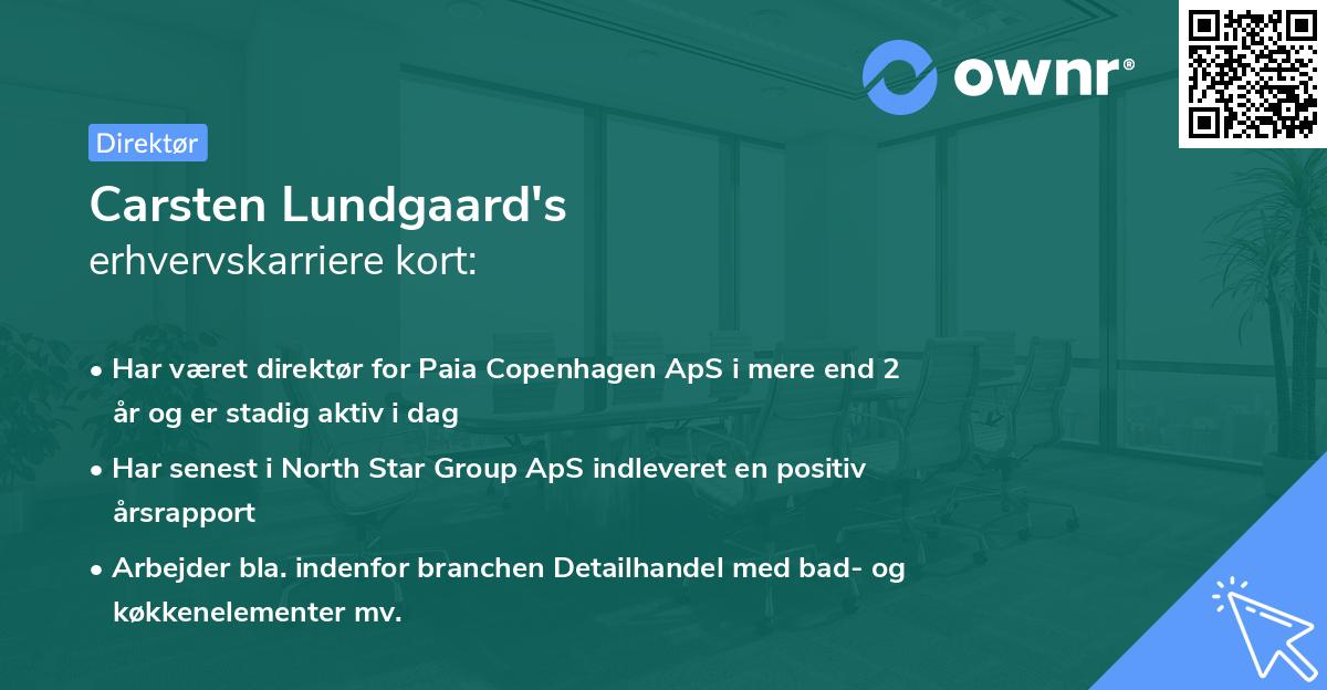 Carsten Lundgaard's erhvervskarriere kort