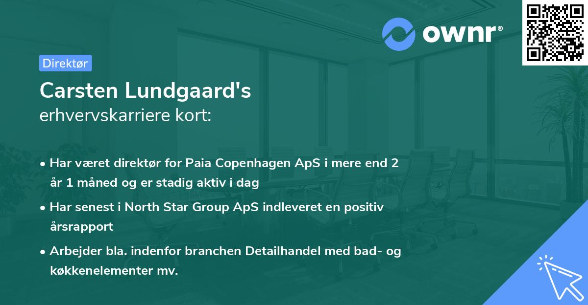 Carsten Lundgaard's erhvervskarriere kort