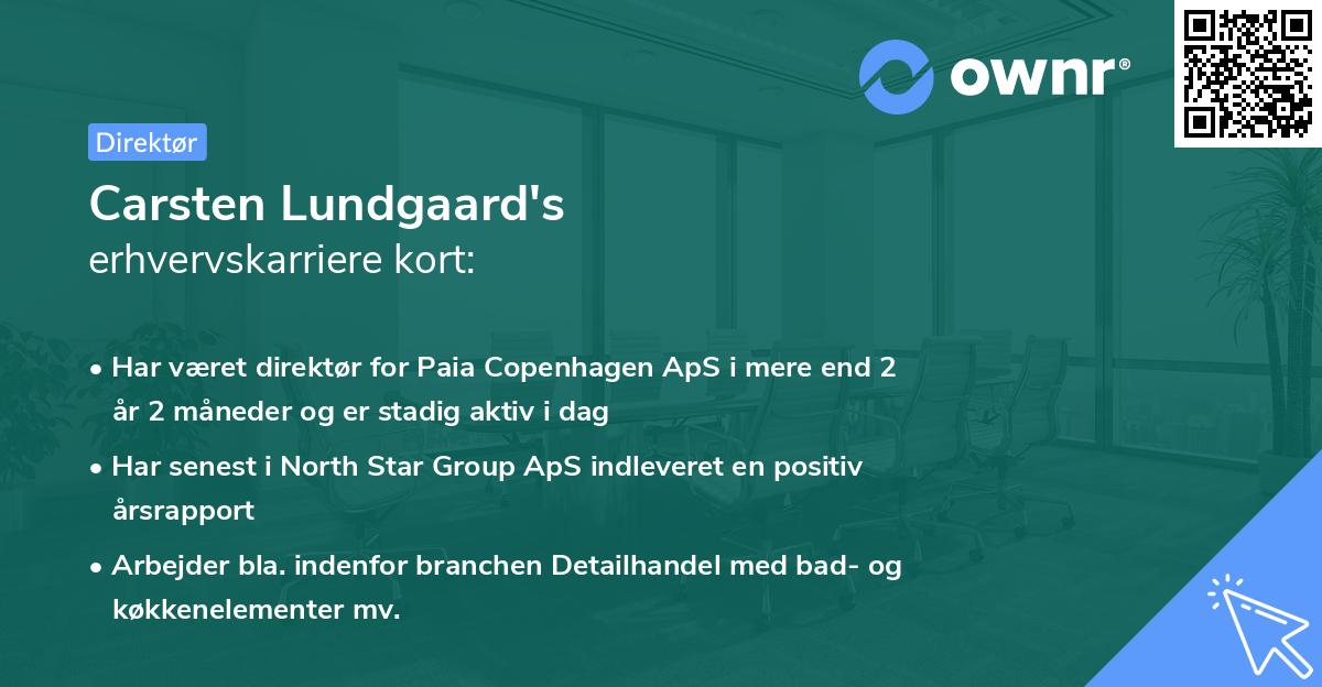 Carsten Lundgaard's erhvervskarriere kort