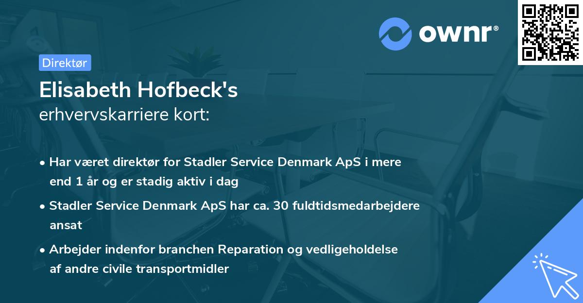 Elisabeth Hofbeck's erhvervskarriere kort