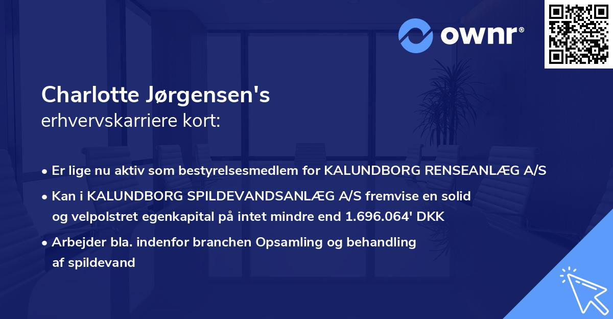 Charlotte Jørgensen's erhvervskarriere kort