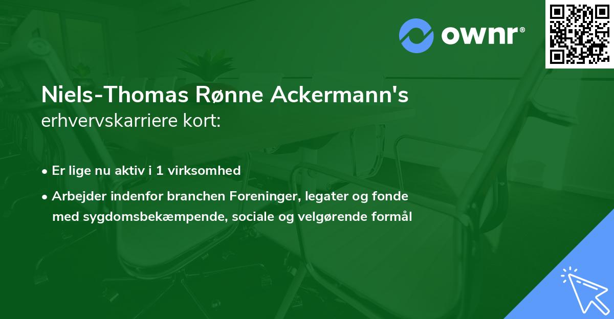 Niels-Thomas Rønne Ackermann's erhvervskarriere kort