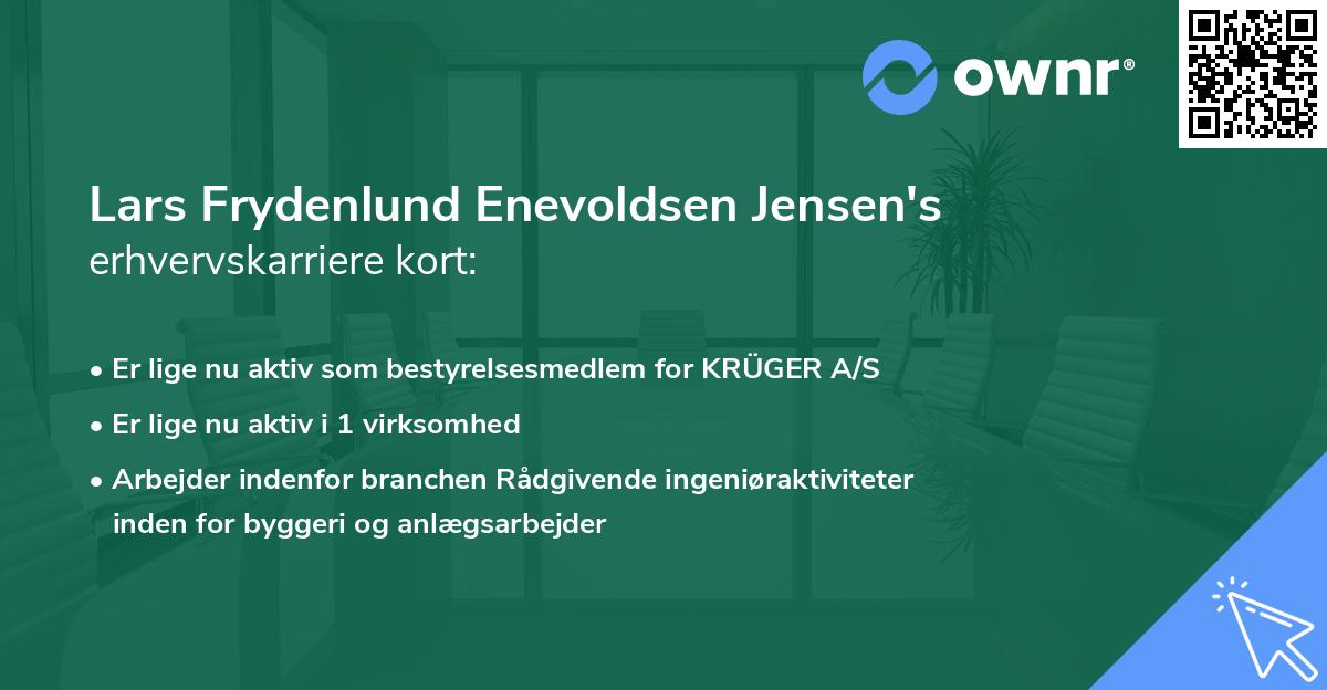 Lars Frydenlund Enevoldsen Jensen's erhvervskarriere kort