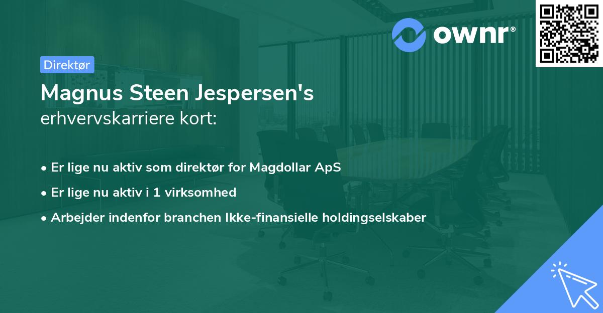 Magnus Steen Jespersen's erhvervskarriere kort