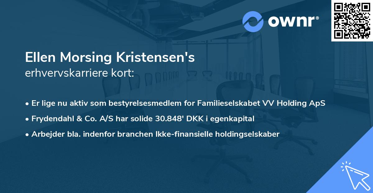 Ellen Morsing Kristensen's erhvervskarriere kort