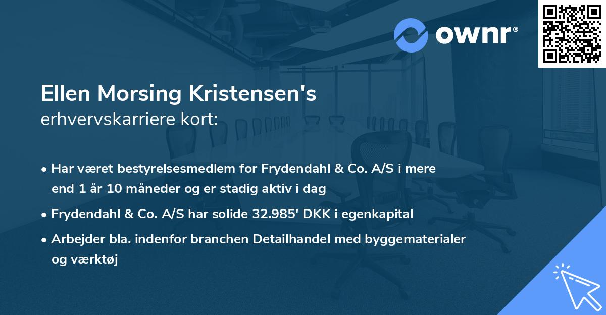 Ellen Morsing Kristensen's erhvervskarriere kort