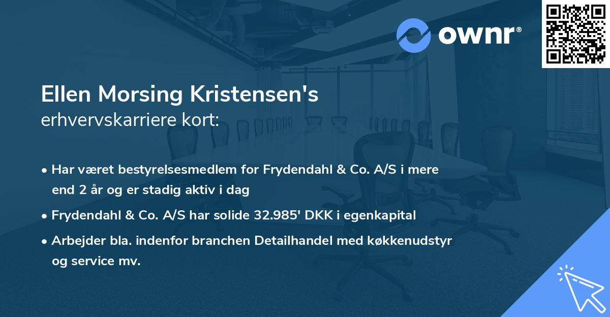 Ellen Morsing Kristensen's erhvervskarriere kort