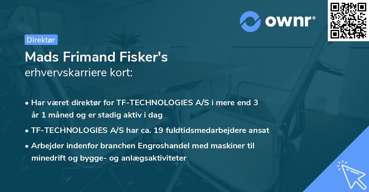 Mads Frimand Fisker's erhvervskarriere kort