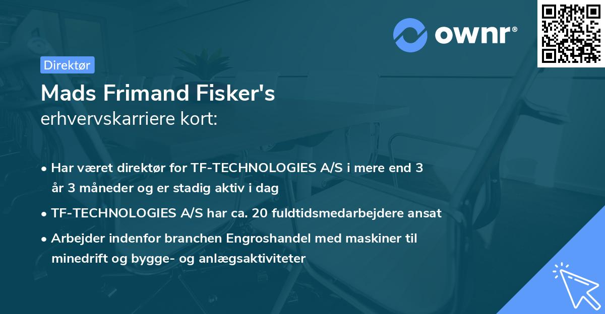 Mads Frimand Fisker's erhvervskarriere kort