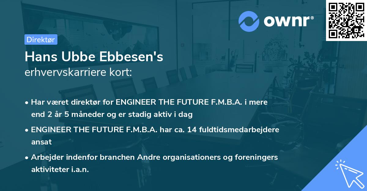 Hans Ubbe Ebbesen's erhvervskarriere kort