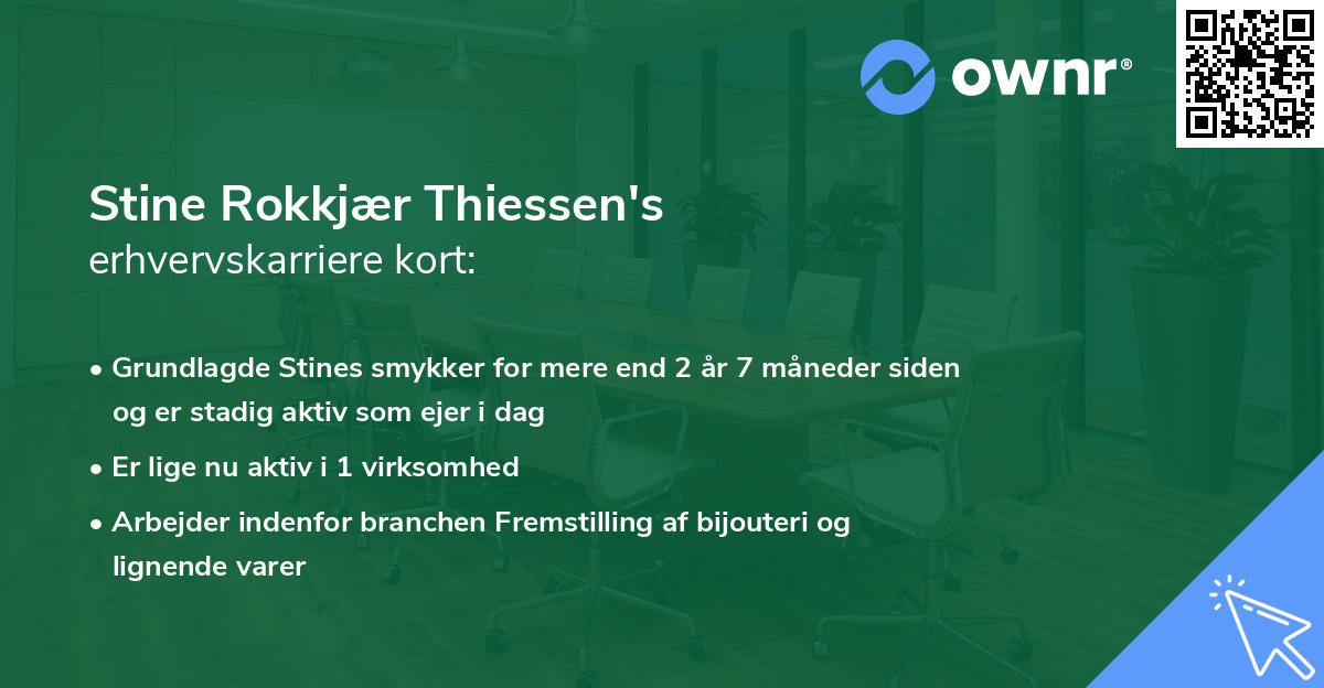 Stine Rokkjær Thiessen's erhvervskarriere kort