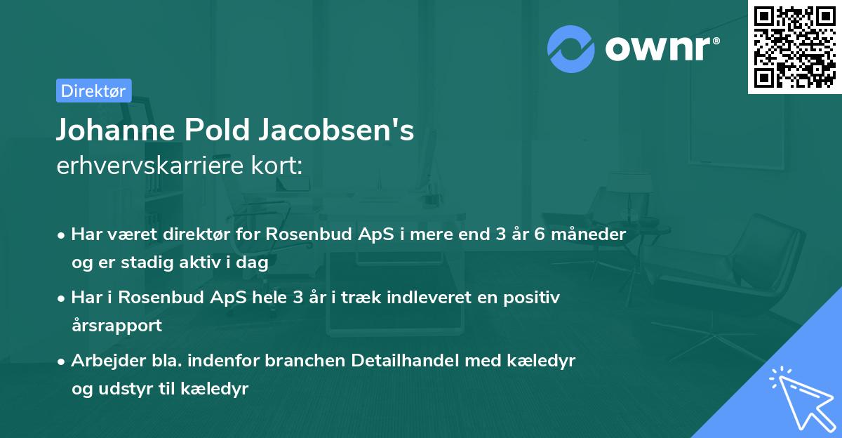 Johanne Pold Jacobsen's erhvervskarriere kort
