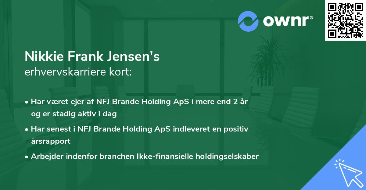 Nikkie Frank Jensen's erhvervskarriere kort
