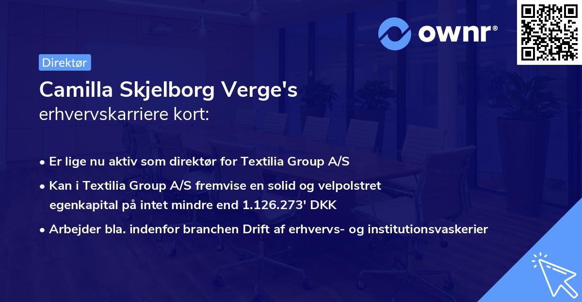 Camilla Skjelborg Verge's erhvervskarriere kort