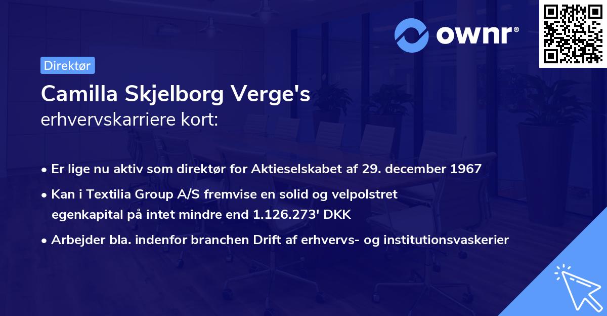 Camilla Skjelborg Verge's erhvervskarriere kort
