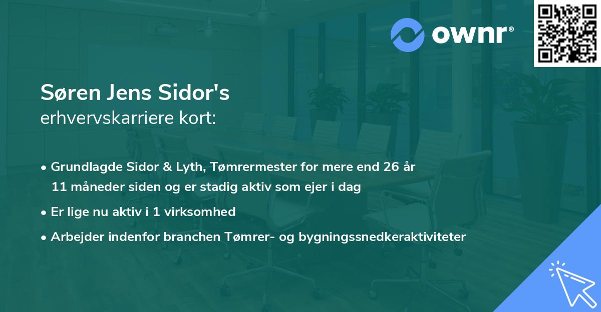 Søren Jens Sidor's erhvervskarriere kort