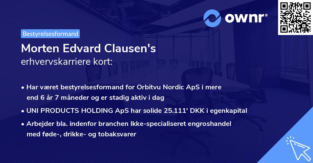 Morten Edvard Clausen's erhvervskarriere kort