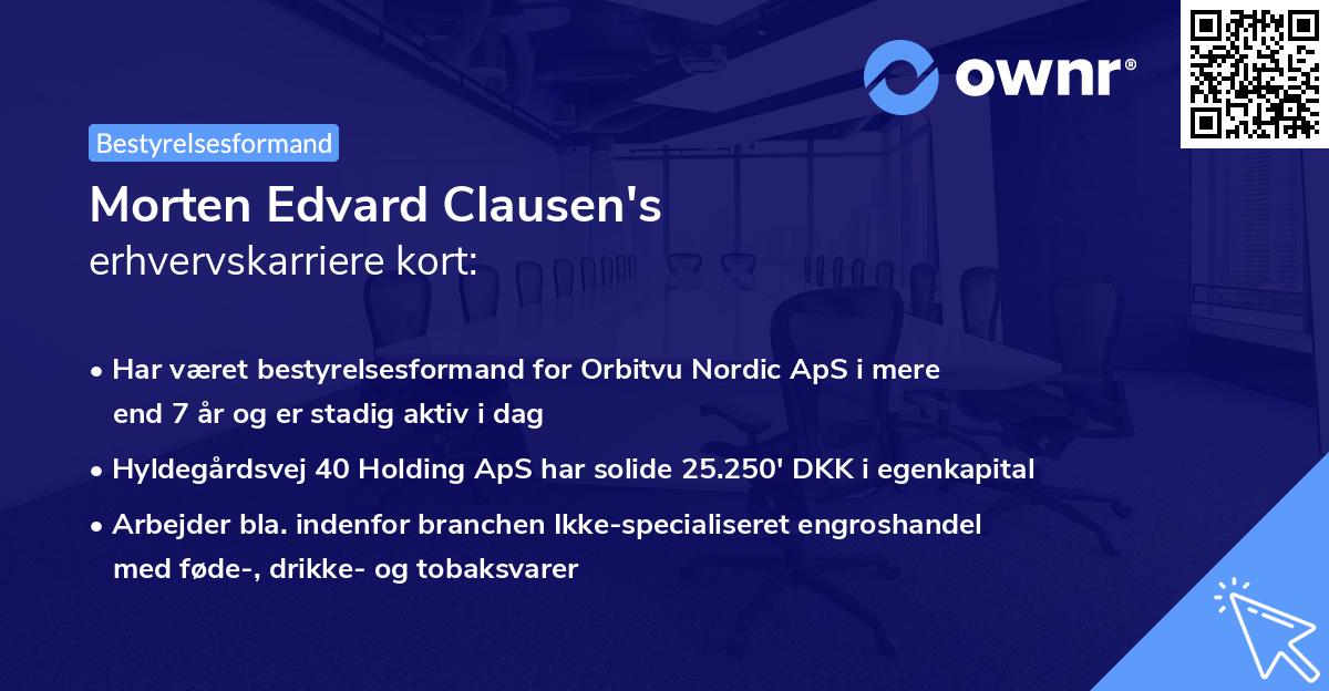Morten Edvard Clausen's erhvervskarriere kort
