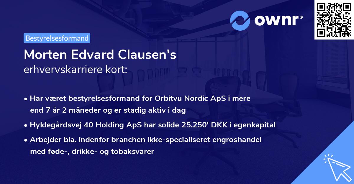 Morten Edvard Clausen's erhvervskarriere kort