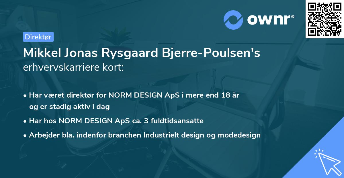 Mikkel Jonas Rysgaard Bjerre-Poulsen's erhvervskarriere kort
