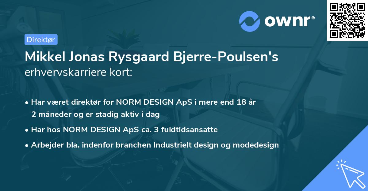 Mikkel Jonas Rysgaard Bjerre-Poulsen's erhvervskarriere kort