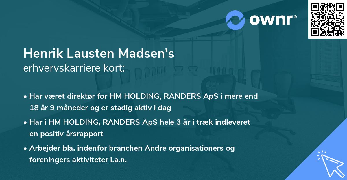 Henrik Lausten Madsen's erhvervskarriere kort
