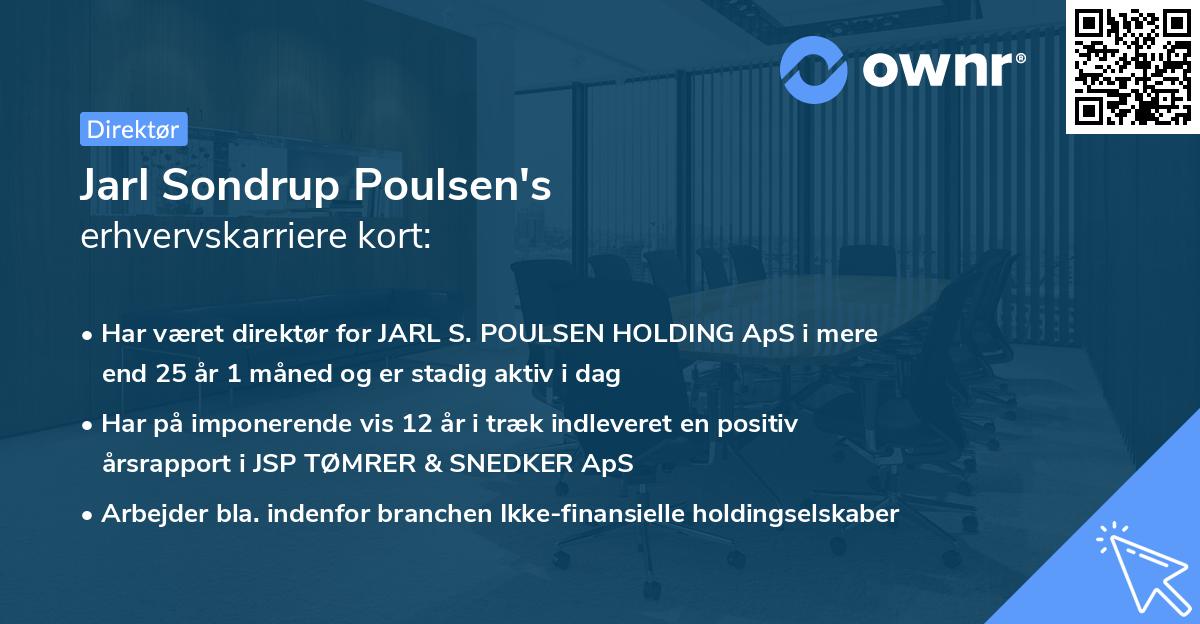 Jarl Sondrup Poulsen's erhvervskarriere kort